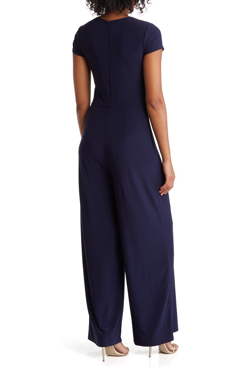 Vince Camuto Ity Side Waist Tie Jumpsuit, Alternate, color, Navy