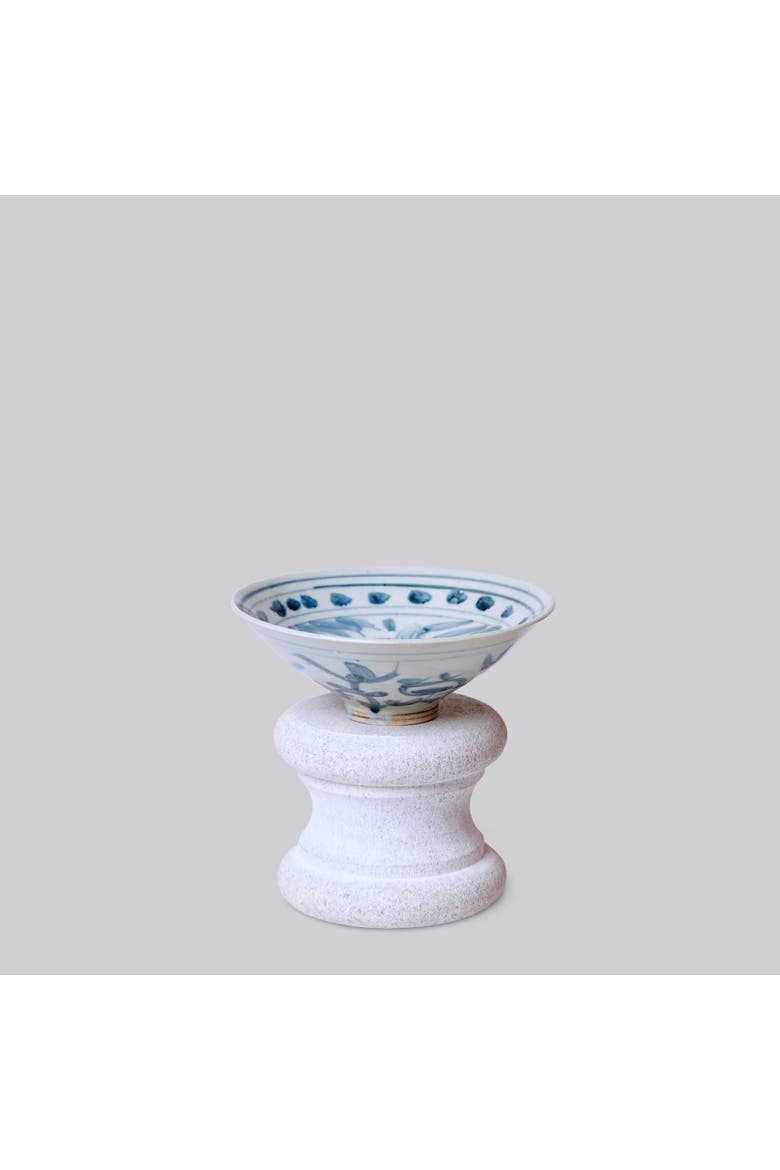 Porcelain Carp Conical Bowl, Alternate, color, Blue + White