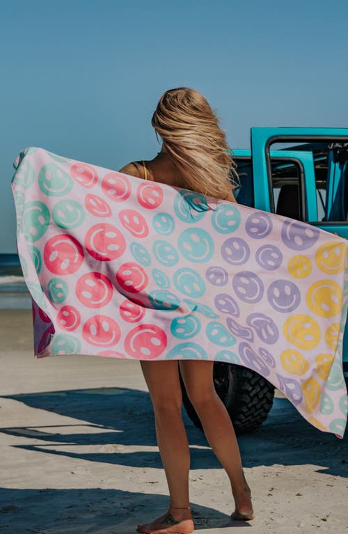 Katydid Pastel Happy Face Quick Dry Beach Towel