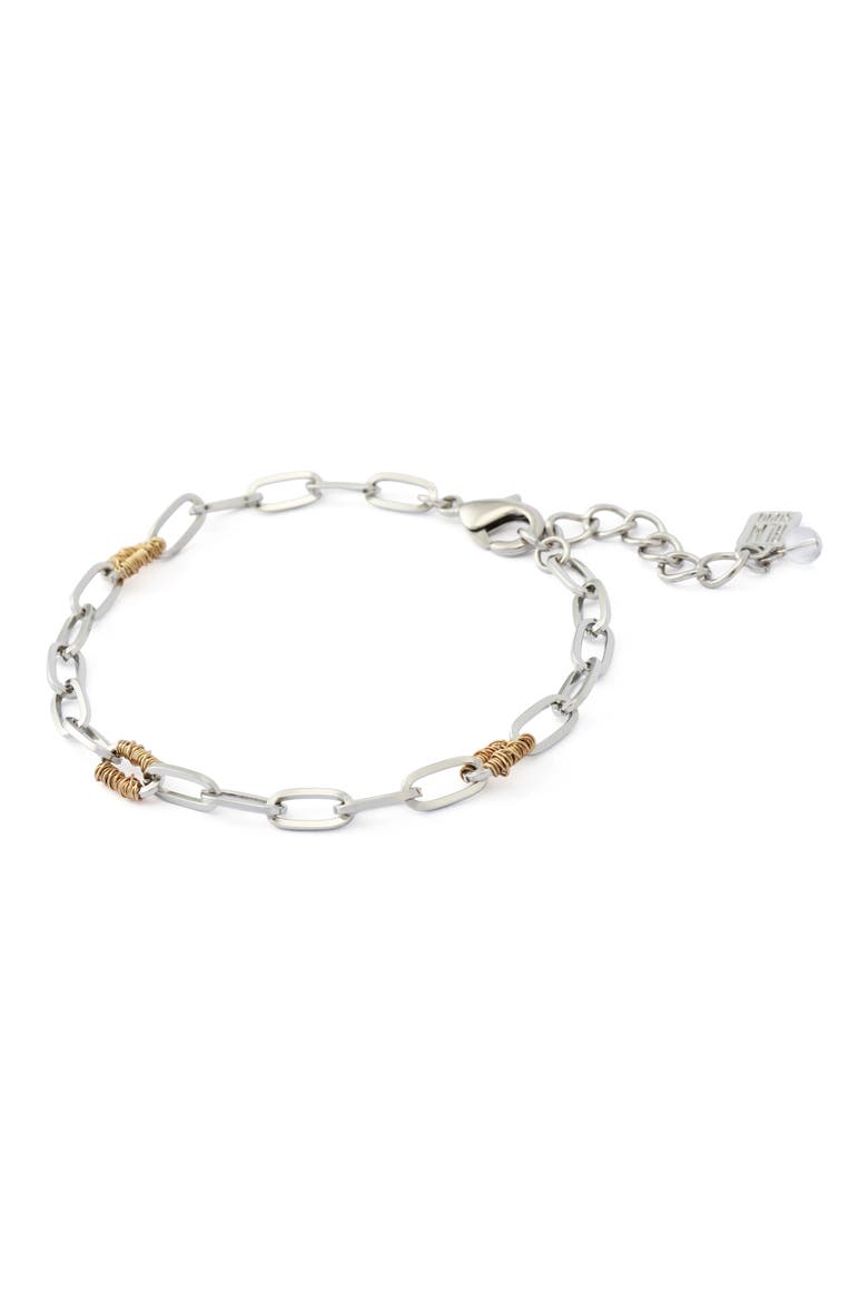 Paperclip Bracelet, Alternate, color, TWO TONE