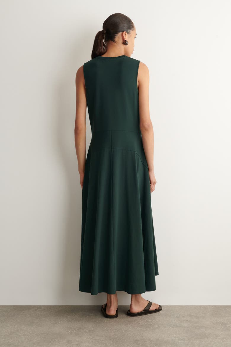 Sculptural Cotton-jersey Midi Dress, Alternate, color, DARK GREEN