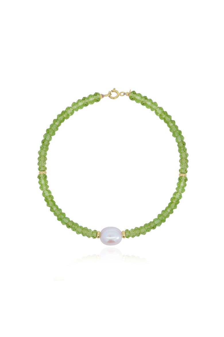 Peridot Bead Pearl Bracelet, Main, color, Peridot