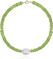 The Lovery Fine Jewelry Peridot Bead Pearl Bracelet