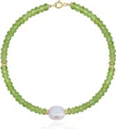 The Lovery Fine Jewelry Peridot Bead Pearl Bracelet