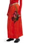 Floral Pleated Satin Maxi Skirt
