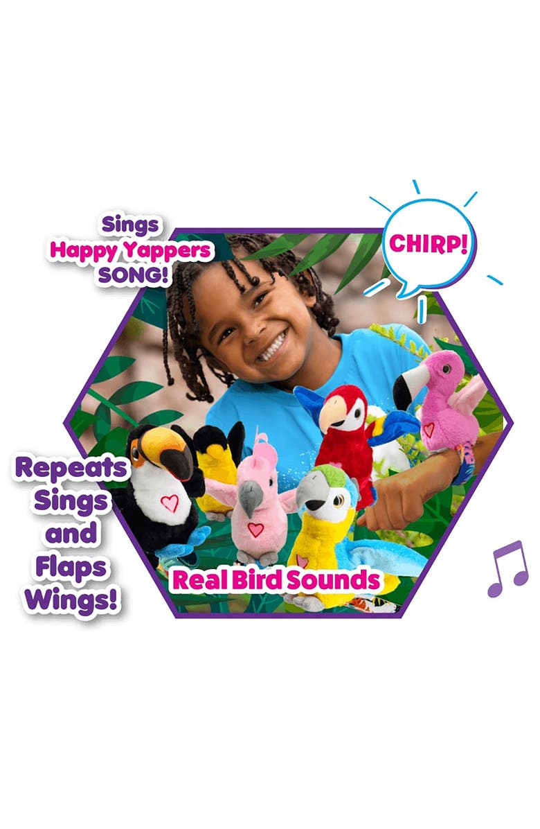 Happy Yappers Birds 2 Pack, Oriole and Red Parrot Interactive Plush Toy, Alternate, color, Multicolored