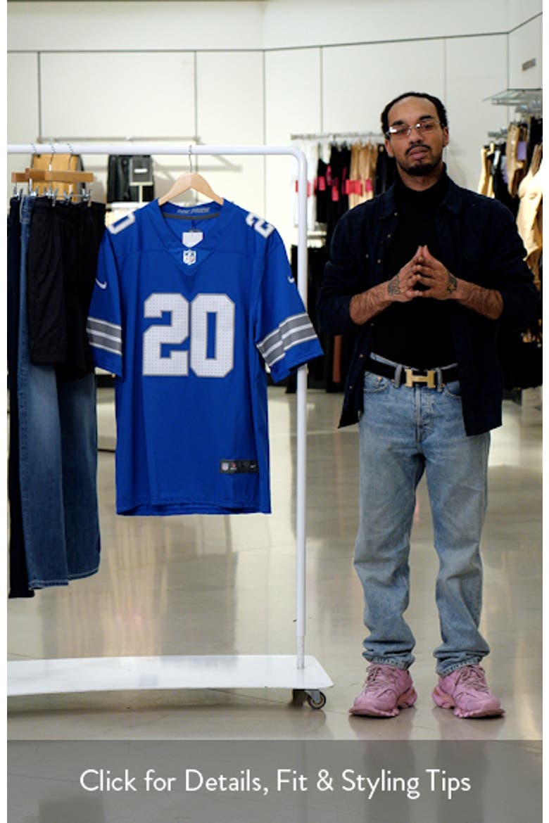 Men's Nike Barry Sanders Blue Detroit Lions Retired Player Vapor F.U.S.E. Elite Jersey video