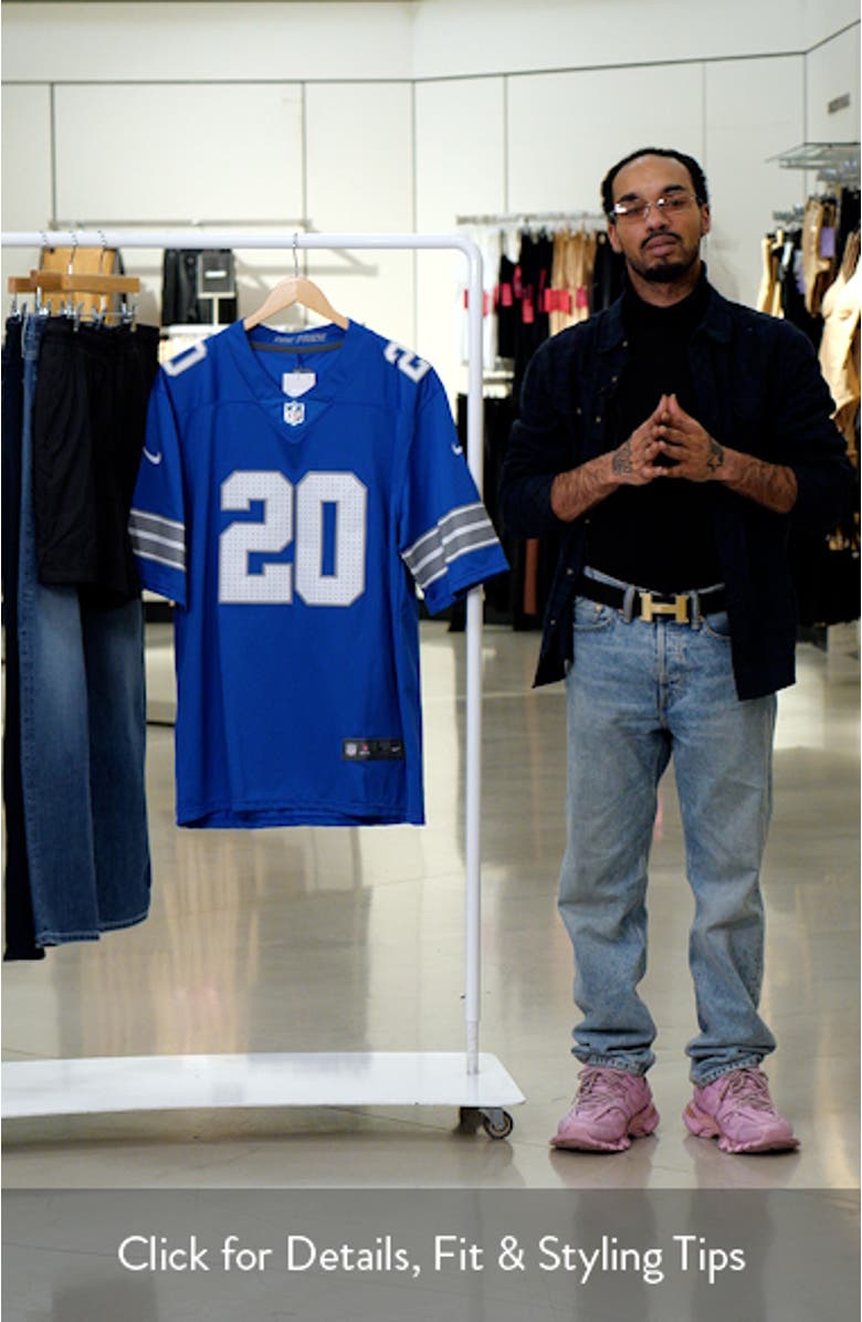 Men's Nike Barry Sanders Blue Detroit Lions Retired Player Vapor F.U.S.E. Elite Jersey, sales video thumbnail