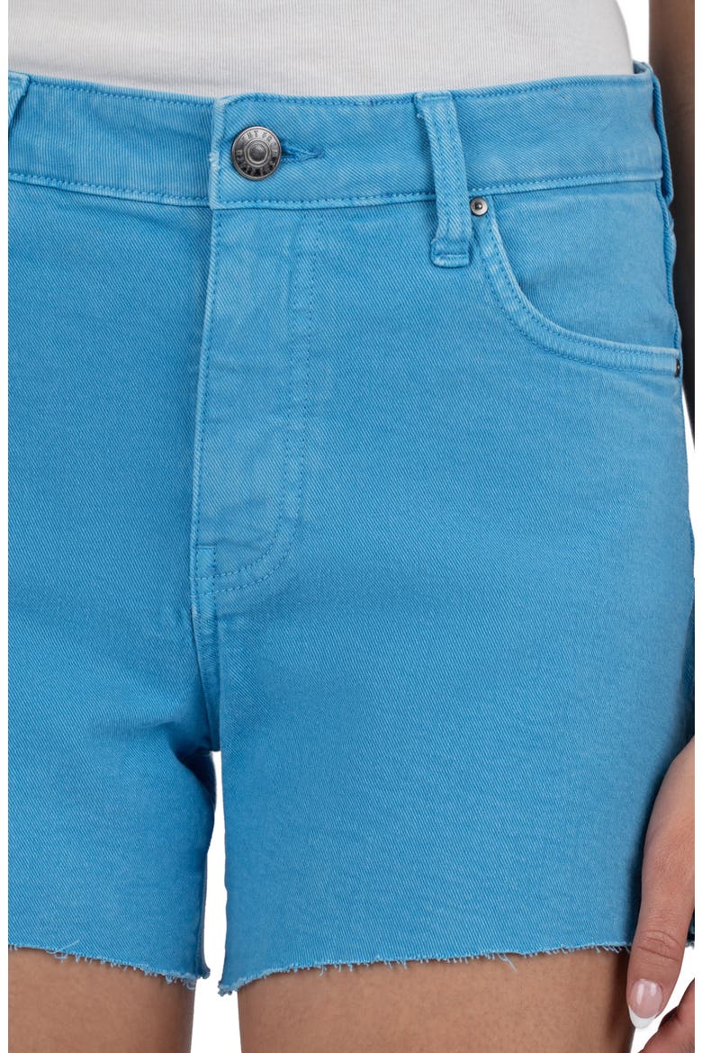 Jane Raw Hem Mid Rise Denim Shorts, Alternate, color, BAHAMAS BLUE