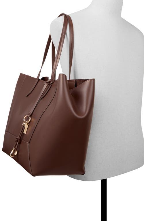 Aldo Salubriss Faux Leather Tote In Brown
