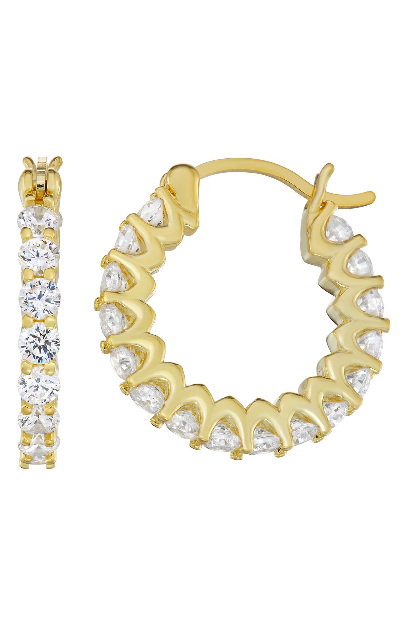 CANDELA JEWELRY Cubic Zirconia Oval Hoop Earrings