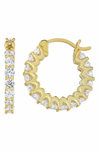 CANDELA JEWELRY Cubic Zirconia Oval Hoop Earrings