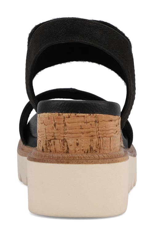 Mia Olany Platform Wedge Ankle Strap Sandal In Black