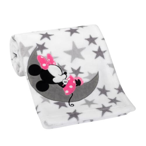 Lambs & Ivy Disney Baby Minnie Mouse Fleece Baby Blanket In White