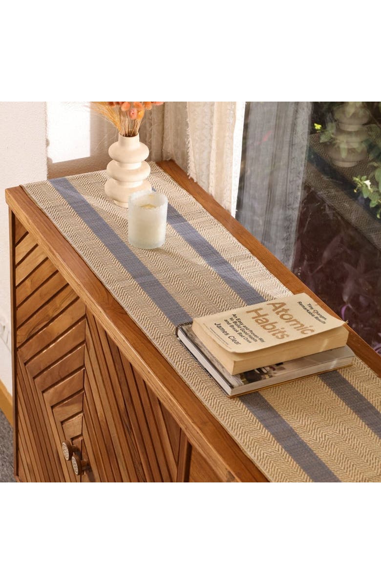 Mela Artisans Eco-Friendly Grass Table Runner, Alternate, color, Blue