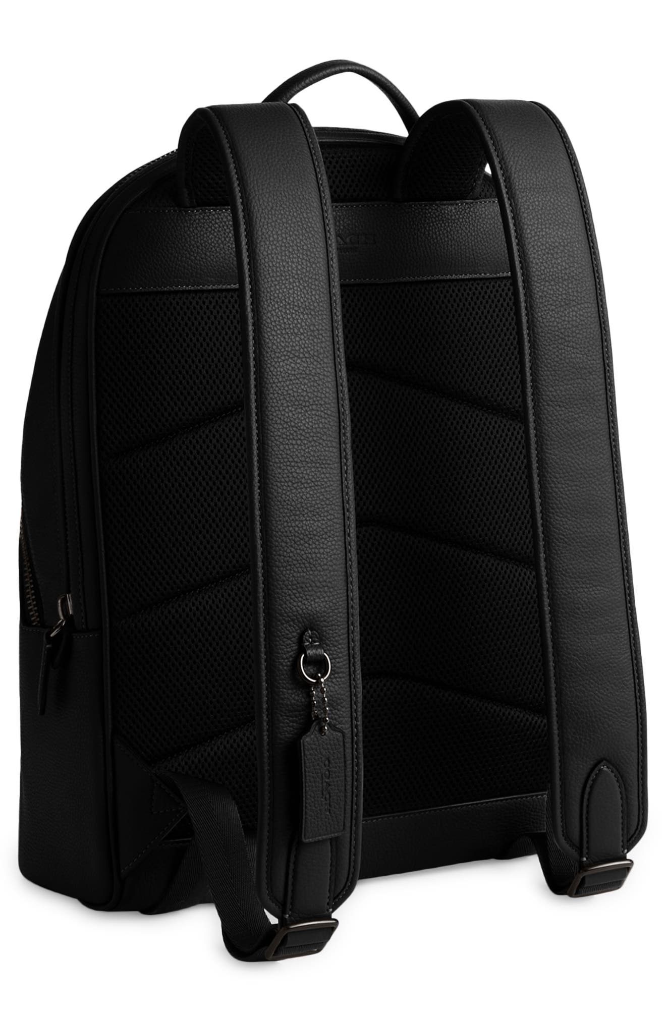 COACH Charter Pebble Leather Backpack, Alternate, color, 