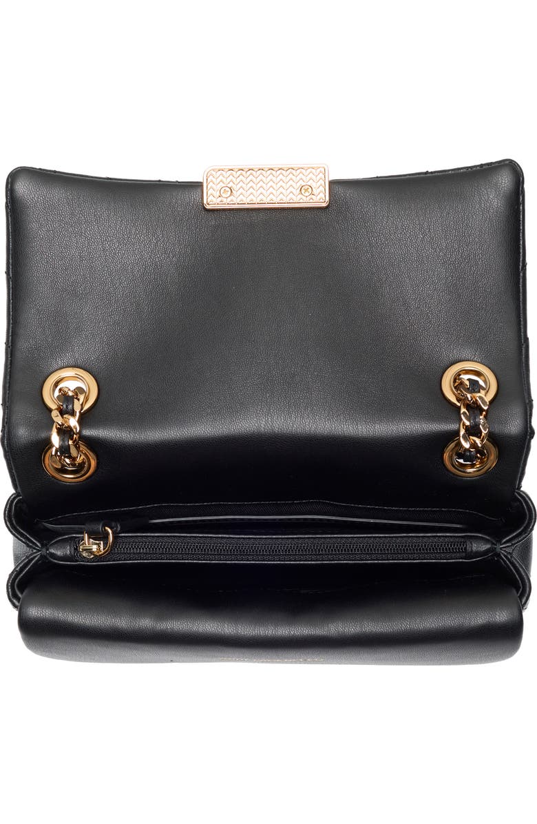 KARL LAGERFELD PARIS Lafayette Quilted Leather Crossbody Bag, Alternate, color, Black/ Gold