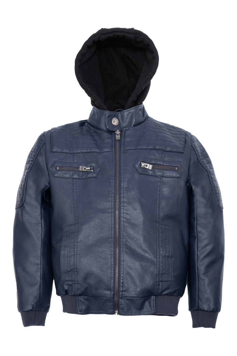 Knit Hood Jacket, Main, color, NAVY
