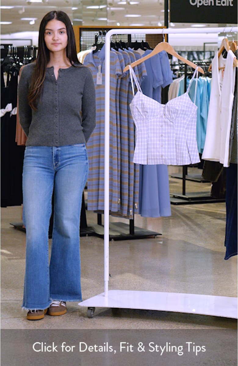 Lesly Check Cotton Blend Camisole Top, sales video thumbnail