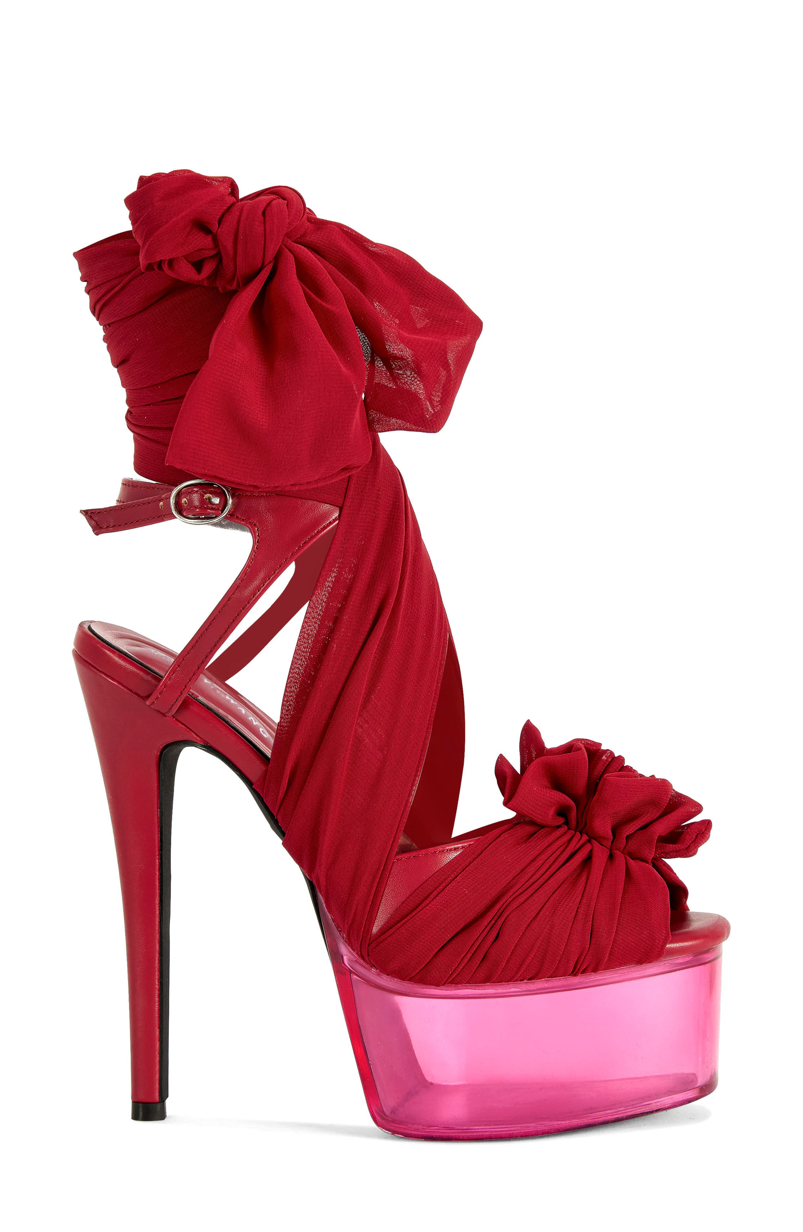 Beauden Platform Sandal, Alternate, color, RED