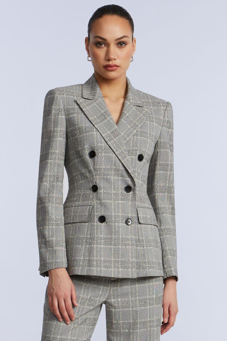 Glen Plaid Blazer, Alternate, color, BLACK/WHITE
