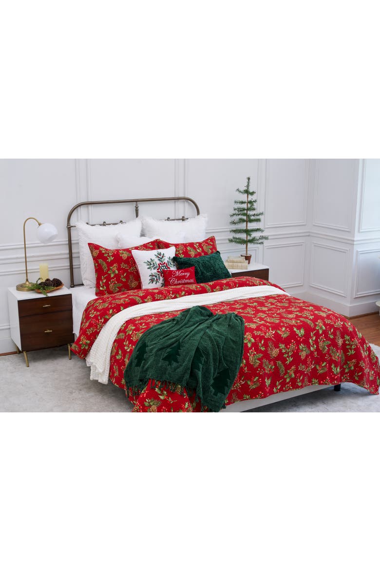 Maureen Floral Reversible King 3-Piece Quilt Bedding Set, Main, color, Red