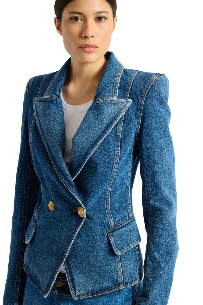 Denim 2-button jacket, Alternate, color, blue