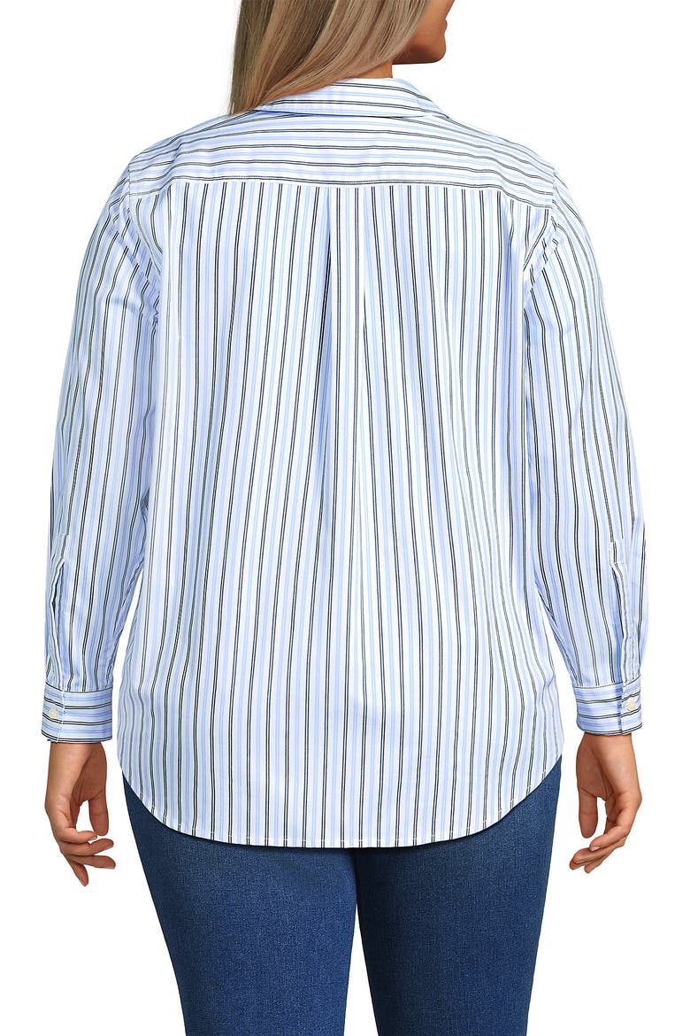 Cooling Button Front Shirt, Alternate, color, Navy/Blue Sky Double Stripe