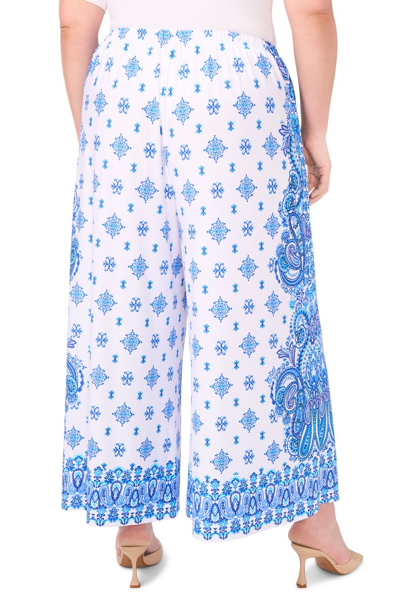 Vince Camuto Paisley Print Pants, Alternate, color, Canal Blue Diamond