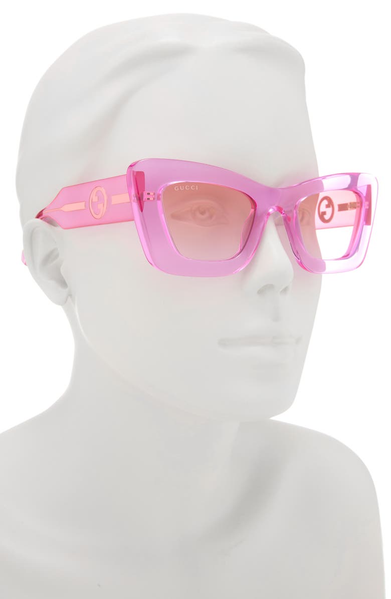 Gucci 49mm Cat Eye Sunglasses, Alternate, color, Red Red Violet