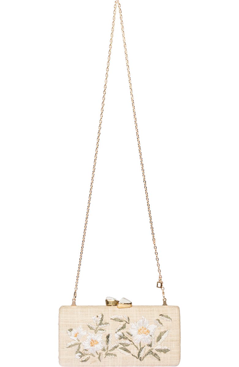 Rafe New York Alessandra Rattan Long Clutch, Alternate, color, White