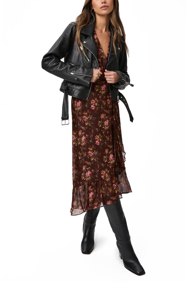 Neroli Floral Print Faux Wrap Silk Maxi Dress, Alternate, color, RSEWOODMLT