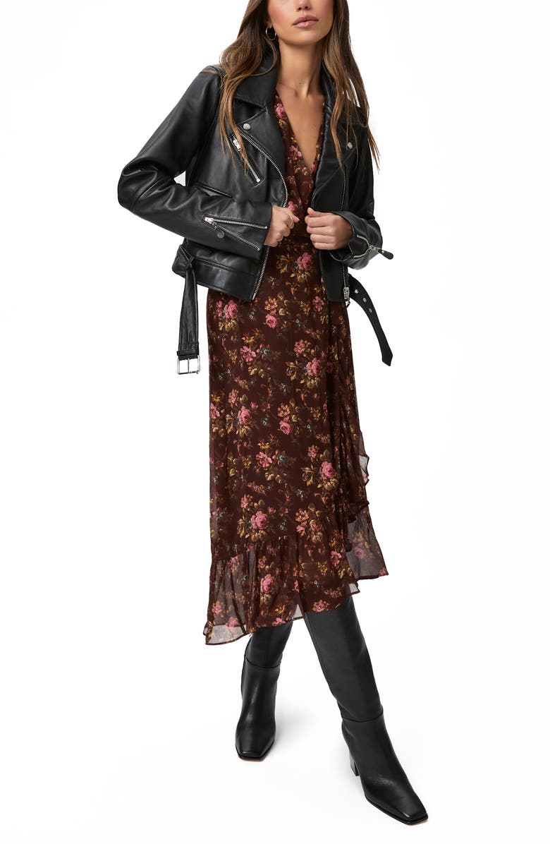 PAIGE Neroli Floral Print Faux Wrap Silk Maxi Dress, Alternate, color, Rsewoodmlt