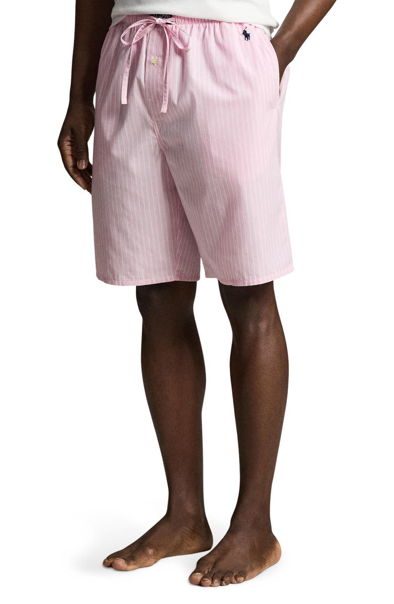 Polo Ralph Lauren Stripe Woven Cotton Pajama Shorts, Main, color, Hudson Stripe Cruise Navy Pp