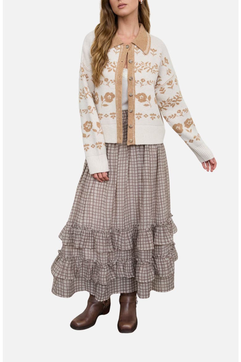 Floral Jacquard Cardigan, Alternate, color, CREAM