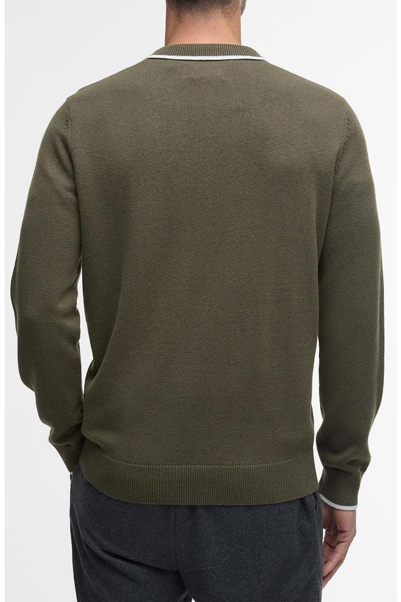 Fenhill Cotton & Wool Blend Long Sleeve Polo, Alternate, color, MID OLIVE