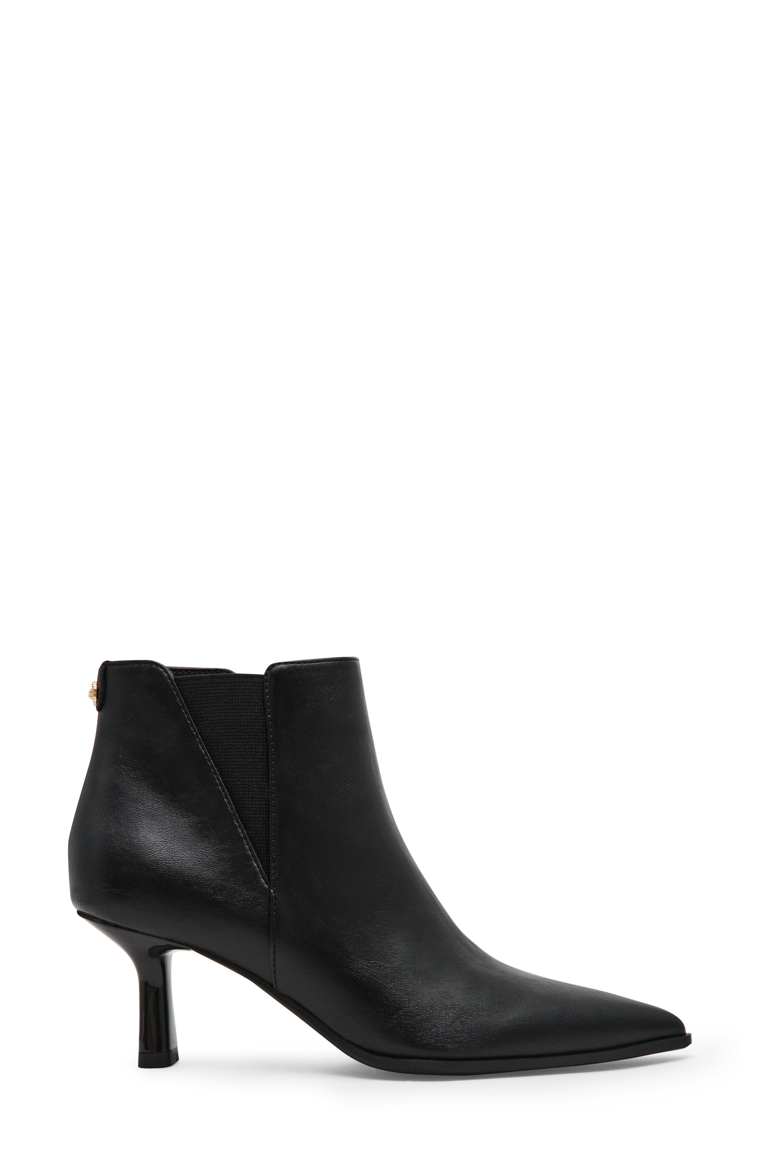 Cormack Croc Embossed Faux Leather Bootie, Alternate, color, BLACK PU
