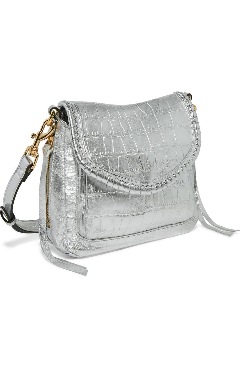 AIMEE All for Love Genuine Calf Hair & Leather Mini Crossbody Bag, Alternate, color, Metallic Silver Croco