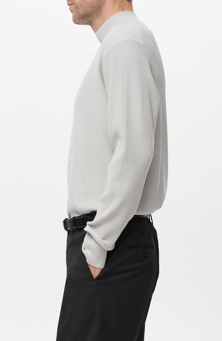 MANGO Ribbed Turtleneck Sweater, Alternate, color, Ice Grey