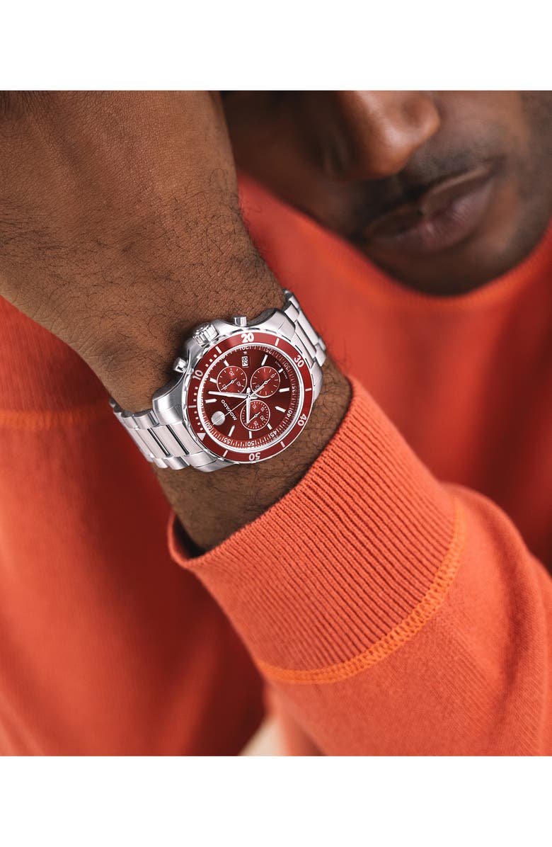 Movado Series 800 Chronograph Bracelet Watch, 42mm, Alternate, color, Red