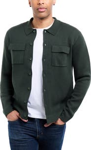 Spring + Mercer Patch Pocket Button-Up Polo Sweater