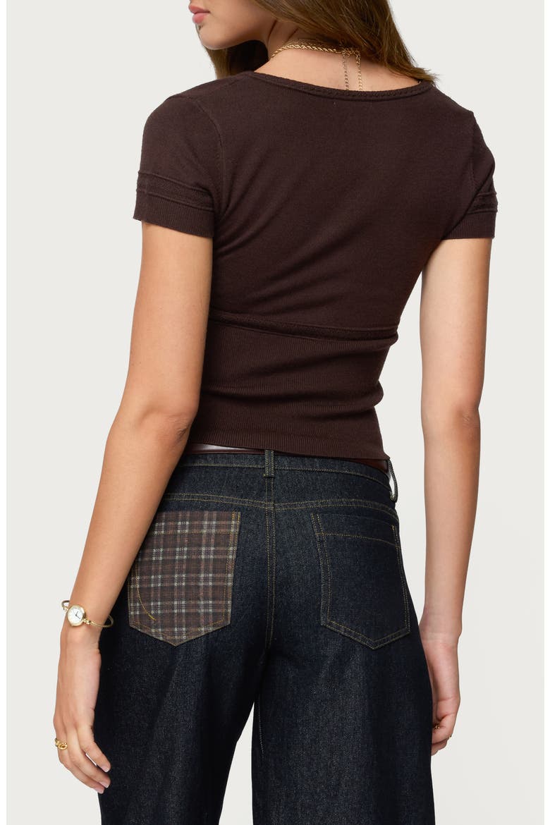 Theresa V-Neck Knit Top, Alternate, color, BROWN