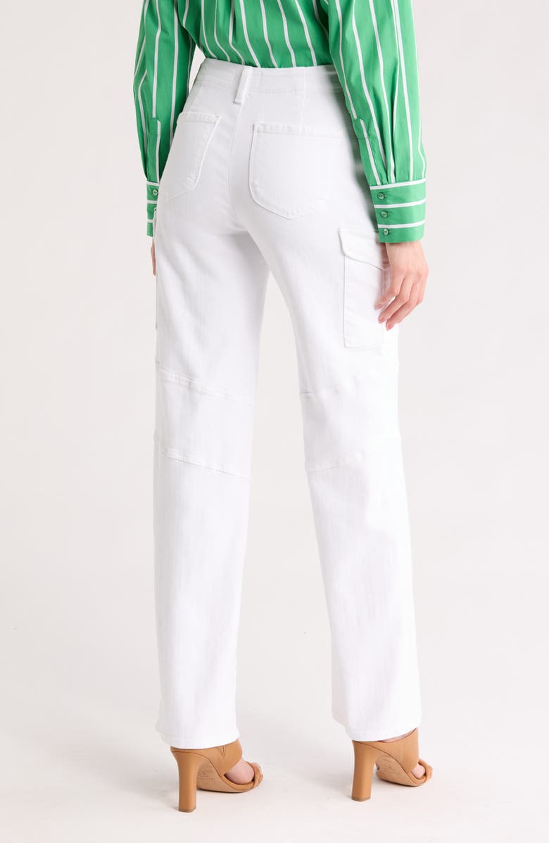 L'AGENCE Brooklyn High Waist Wide Leg Utility Jeans, Alternate, color, Blanc