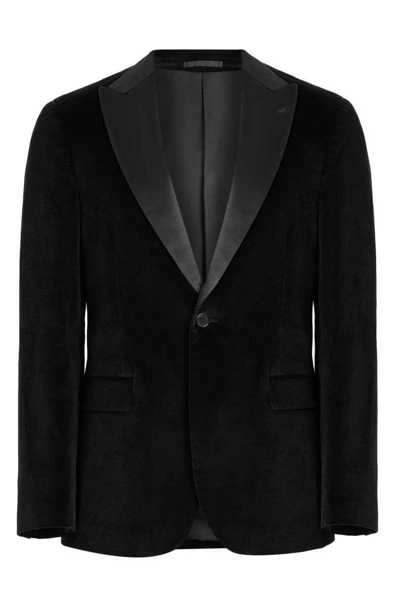 AllSaints Lyra Velveteen Blazer, Alternate, color, Black