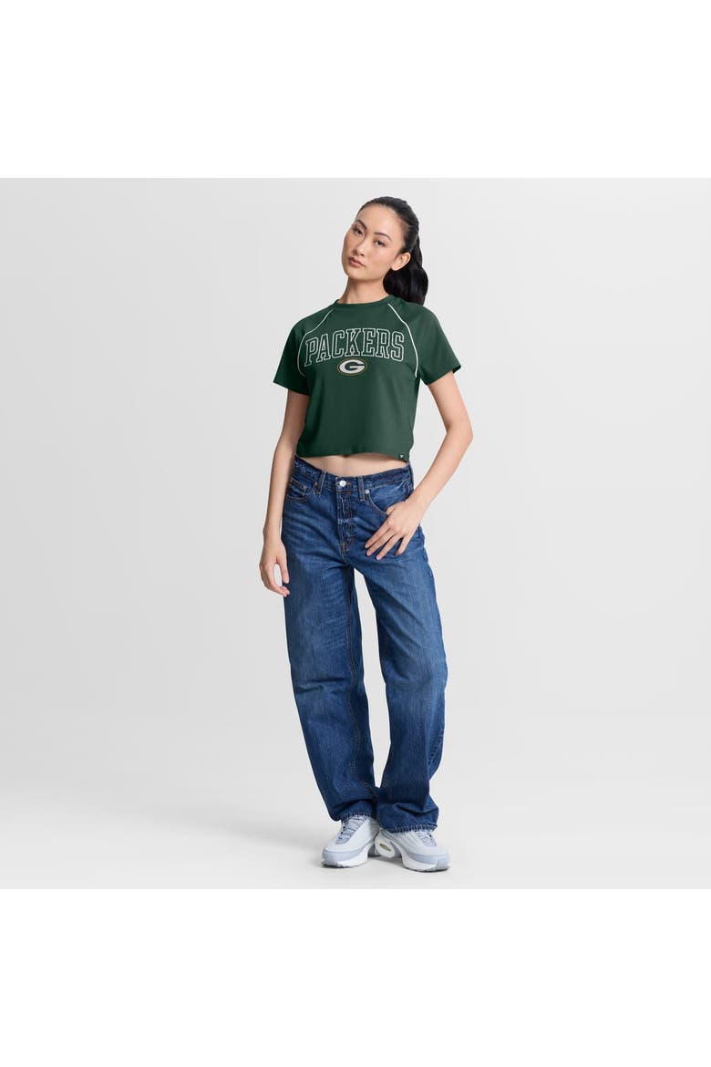 Women's Fanatics Green Green Bay Packers Offensive Scheme Raglan Tri-Blend Cropped Top, Alternate, color, Green