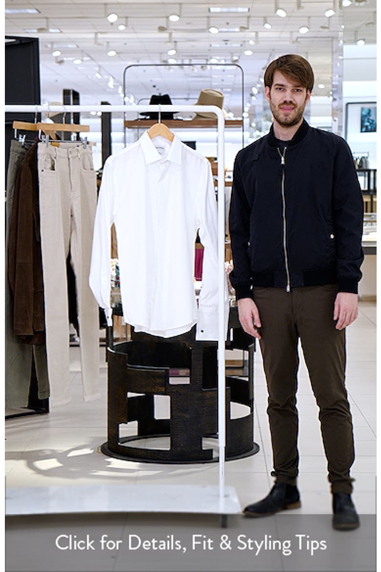 Trim Fit Non-Iron White Textured Cotton Tuxedo Shirt video