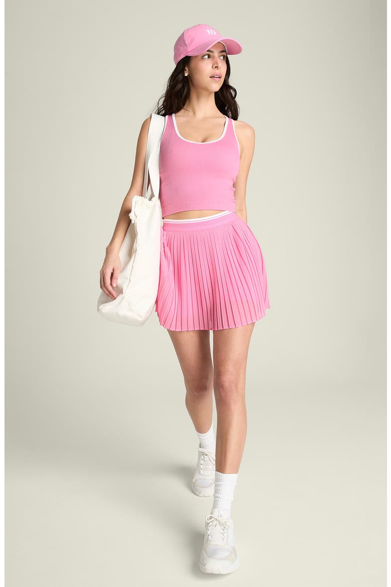 Limitless Pleated Mesh Miniskirt, Alternate, color, BLOOM