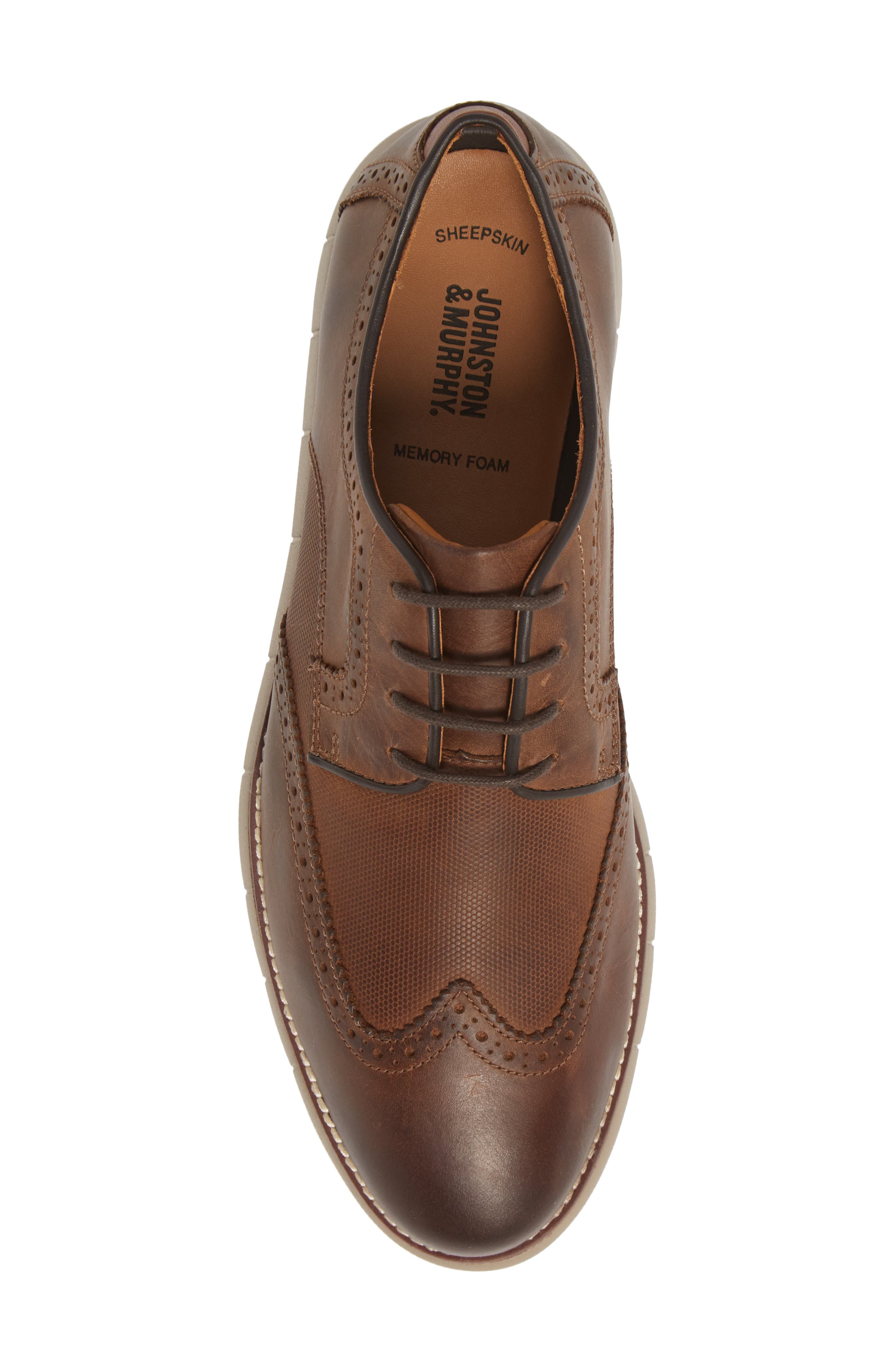 Johnston & Murphy Holden Wingtip, Alternate, color, Brown Oiled Full Grain