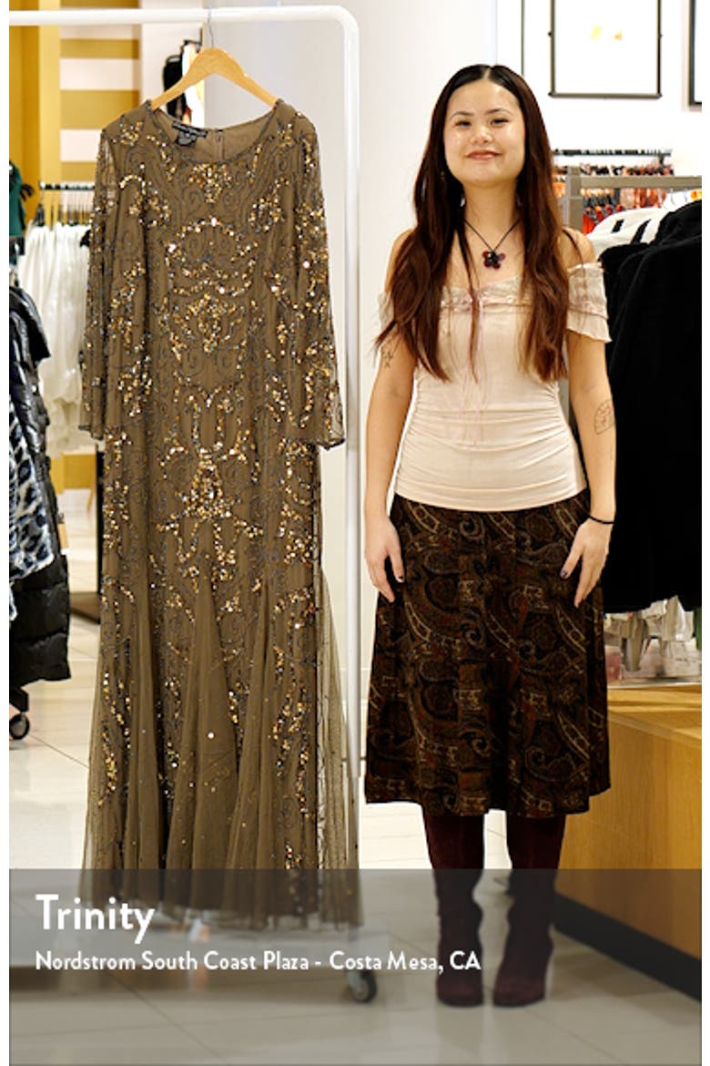 Embellished Three Quarter Sleeve Gown video