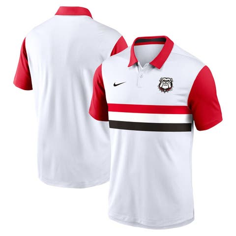 Men's Nike White/Red Georgia Bulldogs Athletic Prep Alt Logo Vapor Performance Polo